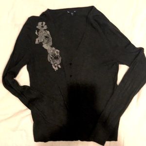 V Neck Beaded Detail Cardigan by The Gap